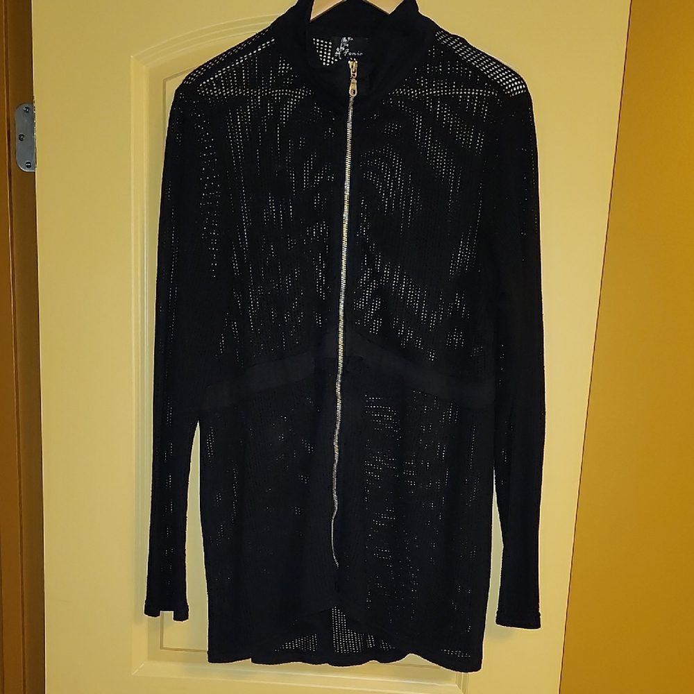 Fenini Black Mesh Cardigan